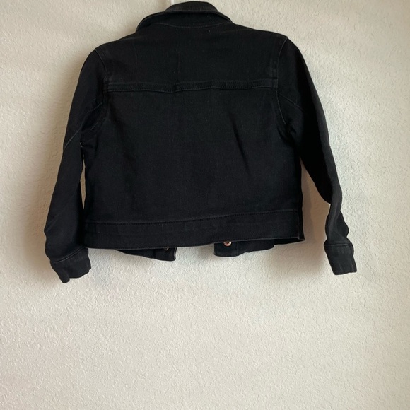 BCBGirls Black Gray Denim Jacket with Gold Buttons size 4 - Picture 2 of 7